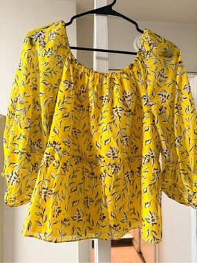 Bright Yellow Floral  Top